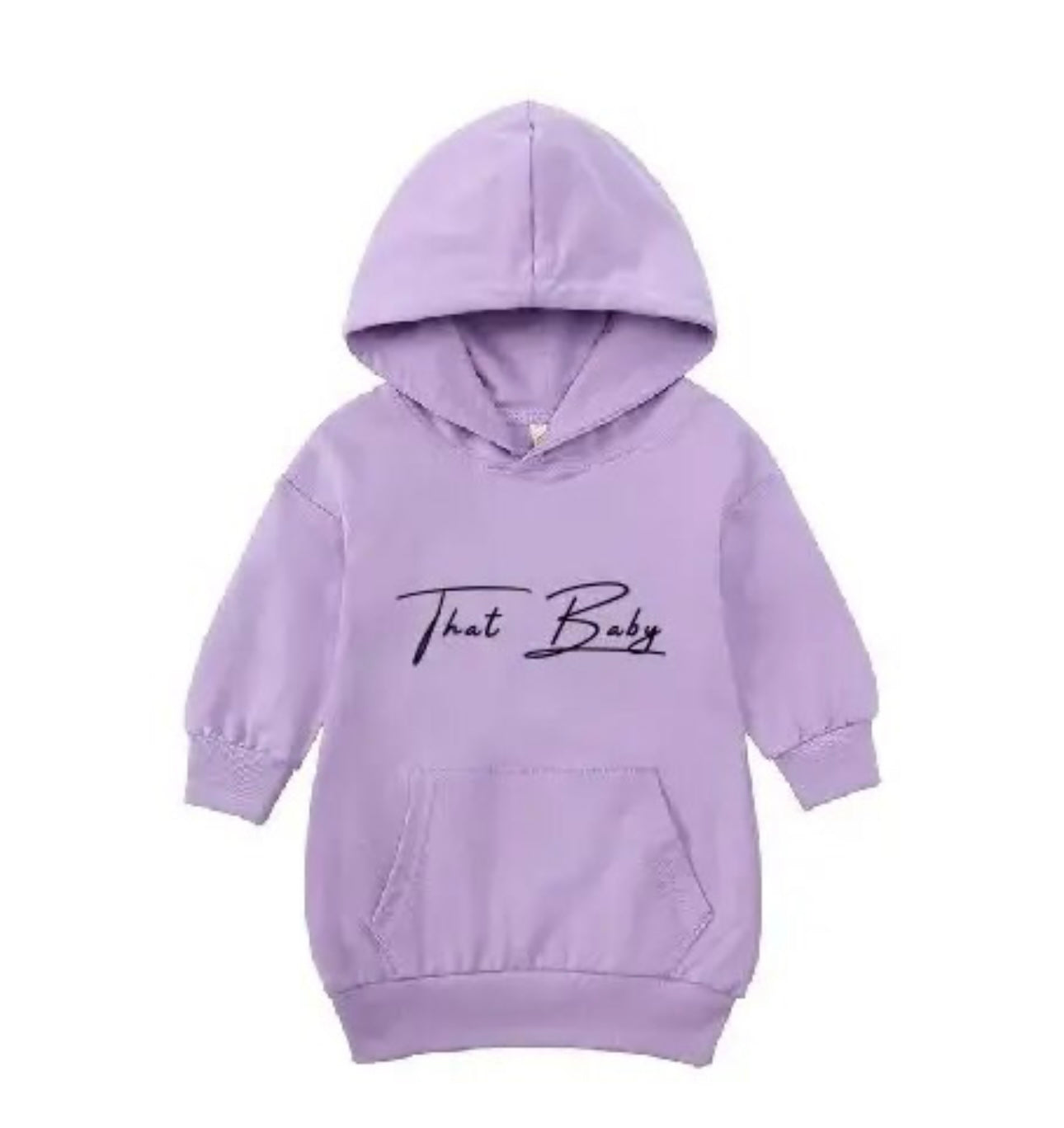 That Baby Hooded Pocket Long Sleeve Dress