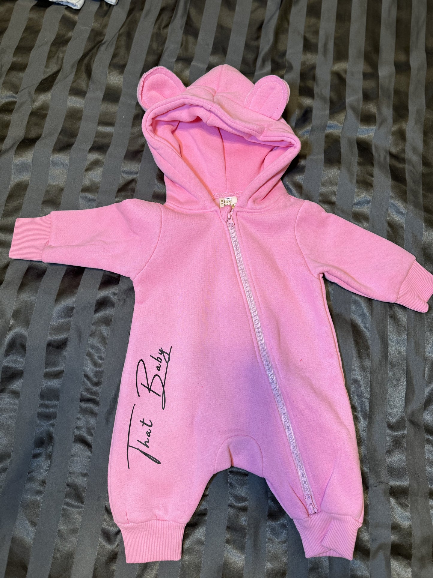 That Baby Hoodie Bear Zipper Romper