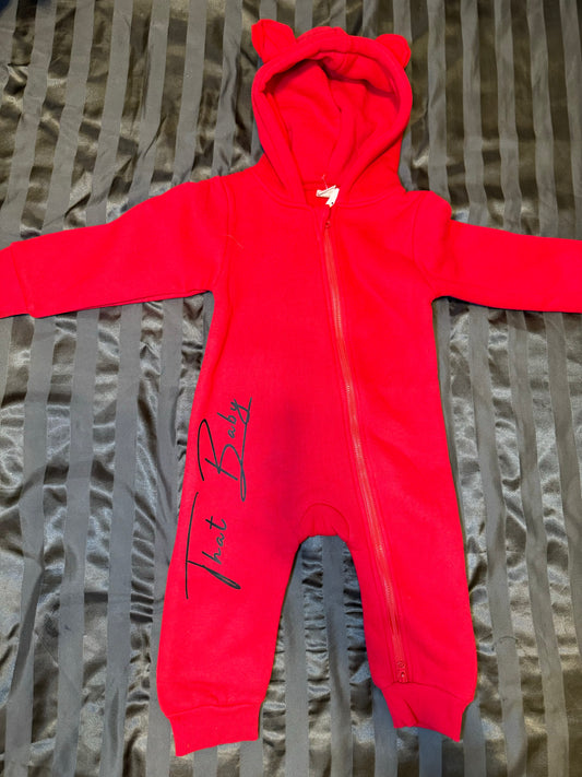 That Baby Hoodie Bear Zipper Romper